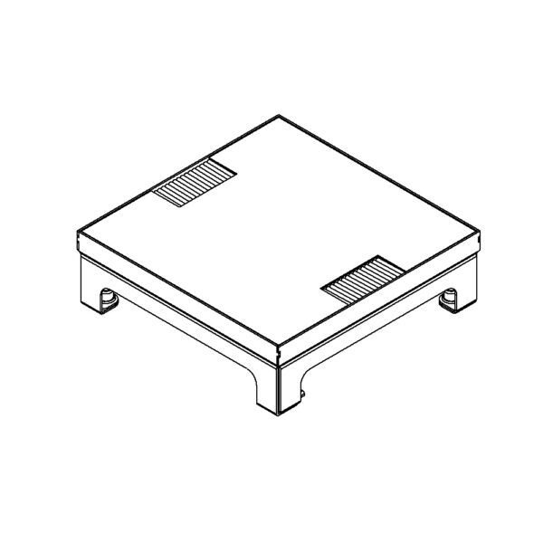 Produktbild UBD 215 203  -  Unterflur-Bodendose UBD 210 small inkl. belegtem Deckel aus Chromstahl, geschlossen, und 2 Bürste